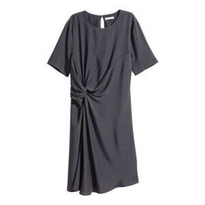 H&M dark gray short sleeve crepe dress 6